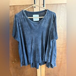 Free People We the Free Acid Wash Black Tee